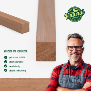 Holzleiste - Mahagoni gehobelt - 23x23x1000mm