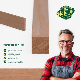Holzleiste - Mahagoni gehobelt - 8x25x1000mm