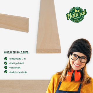 Holzleiste - Birke gehobelt - 6x25x1000mm