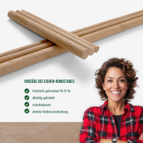 Rundstab - Eiche gehobelt - ⌀25x1000mm