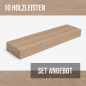 10er-Set Holzleiste - Eiche gehobelt - 30x30x500mm