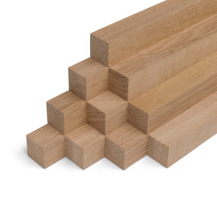 10er-Set Holzleiste - Eiche gehobelt - 40x40x500mm
