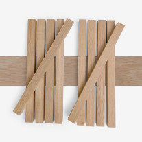 10-piece set of wooden strips - planed oak - 40x40x500mm