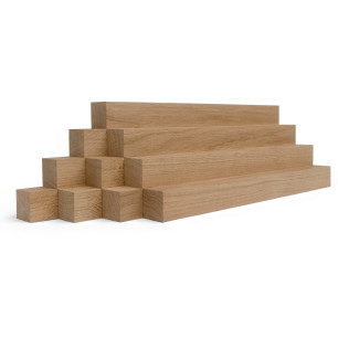 10er-Set Holzleiste - Eiche gehobelt - 40x40x500mm