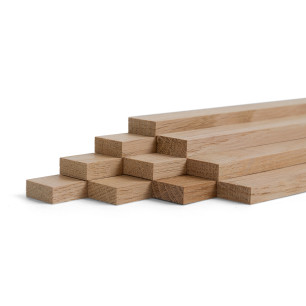 10er-Set Holzleiste - Eiche gehobelt - 8x20x500mm