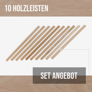 10er-Set Holzleiste - Eiche gehobelt - 8x20x500mm