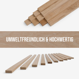 10er-Set Holzleiste - Eiche gehobelt - 8x20x500mm