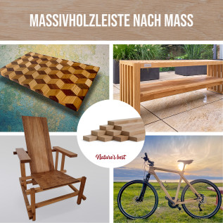10er-Set Holzleiste - Eiche gehobelt - 8x20x500mm