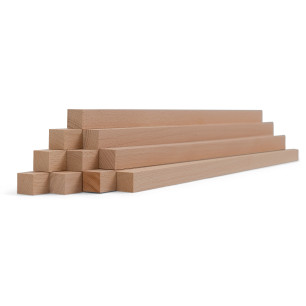 10er-Set Holzleiste - Buche gehobelt - 20x20x500mm