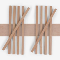 10-piece set of wooden strips - planed beech - 25x25x500mm