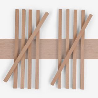 10er-Set Holzleiste - Buche gehobelt - 25x25x500mm
