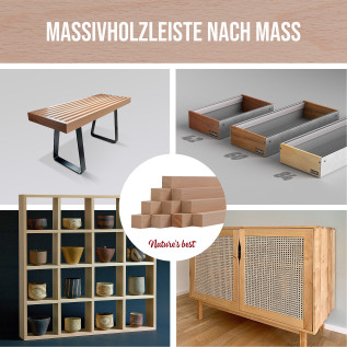 10er-Set Holzleiste - Buche gehobelt - 25x25x500mm