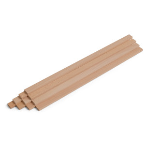 10-piece set of wooden strips - planed beech - 8x20x500mm