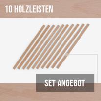 10er-Set Holzleiste - Buche gehobelt - 8x20x500mm
