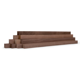 10er-Set Holzleiste - Nussbaum gehobelt - 20x20x500mm