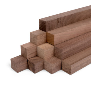 10er-Set Holzleiste - Nussbaum gehobelt - 20x20x500mm