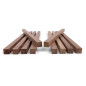 10er-Set Holzleiste - Nussbaum gehobelt - 30x30x500mm
