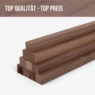 10-piece set of wooden strips - planed walnut - 30x30x500mm