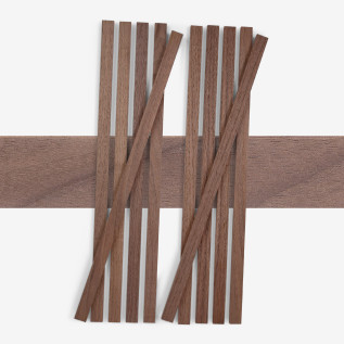10er-Set Holzleiste - Nussbaum gehobelt - 30x30x500mm