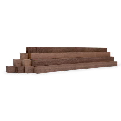 10er-Set Holzleiste - Nussbaum gehobelt - 30x30x500mm