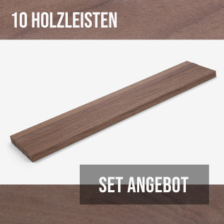 10er-Set Holzleiste - Nussbaum gehobelt - 8x20x500mm