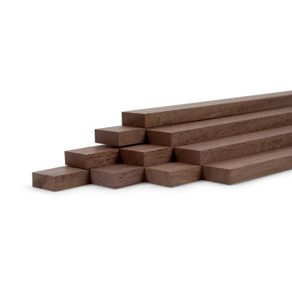 10er-Set Holzleiste - Nussbaum gehobelt - 8x25x500mm