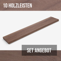 10er-Set Holzleiste - Nussbaum gehobelt - 8x25x500mm