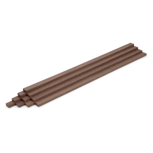 10-piece set of wooden strips - planed walnut - 8x25x500mm