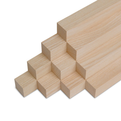 10er-Set Holzleiste - Esche gehobelt - 20x20x500mm