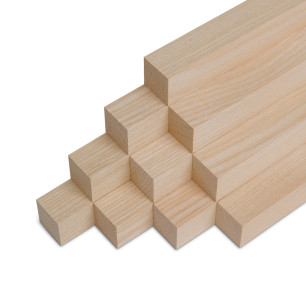 10er-Set Holzleiste - Esche gehobelt - 40x40x500mm