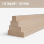 10-piece set of wooden strips - planed ash - 40x40x500mm