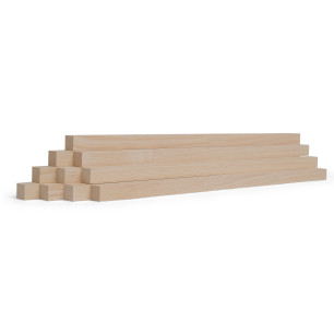 10er-Set Holzleiste - Esche gehobelt - 40x40x500mm