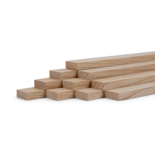 10er-Set Holzleiste - Esche gehobelt - 8x25x500mm