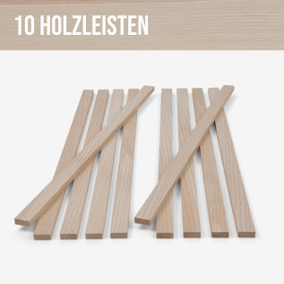 10er-Set Holzleiste - Esche gehobelt - 8x25x500mm