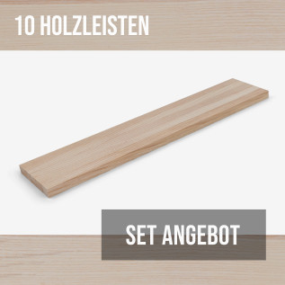 10er-Set Holzleiste - Esche gehobelt - 8x25x500mm