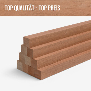 10-piece set of wooden strips - planed mahogany - 20x20x500mm
