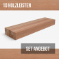 10er-Set Holzleiste - Mahagoni gehobelt - 25x25x500mm