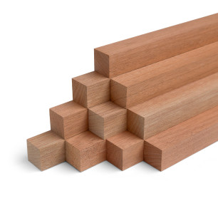 10er-Set Holzleiste - Mahagoni gehobelt - 30x30x500mm