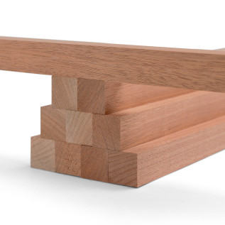 10er-Set Holzleiste - Mahagoni gehobelt - 30x30x500mm