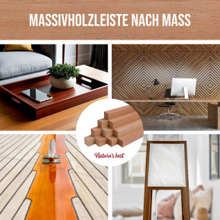 10er-Set Holzleiste - Mahagoni gehobelt - 30x30x500mm