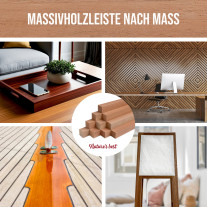 10er-Set Holzleiste - Mahagoni gehobelt - 40x40x500mm