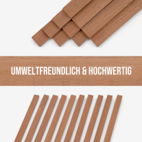 10er-Set Holzleiste - Mahagoni gehobelt - 8x20x500mm