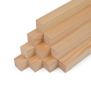 10er-Set Holzleiste - Lärche gehobelt - 30x30x500mm