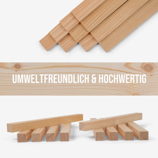 10er-Set Holzleiste - Lärche gehobelt - 40x40x500mm