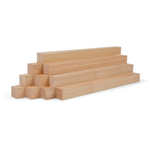 10er-Set Holzleiste - Lärche gehobelt - 40x40x500mm