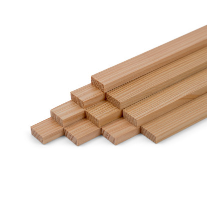 10er-Set Holzleiste - Lärche gehobelt - 8x20x500mm