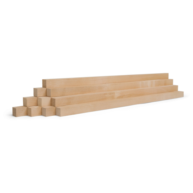 10er-Set Holzleiste - Birke gehobelt - 30x30x500mm