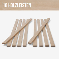 10-piece set of wooden strips - planed birch - 8x20x500mm