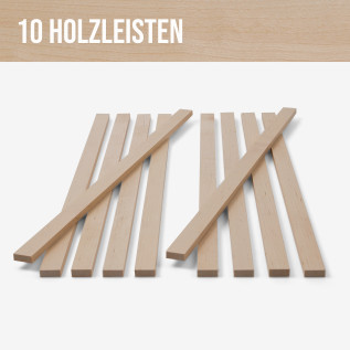 10-piece set of wooden strips - planed birch - 8x20x500mm