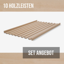 10-piece set of wooden strips - planed birch - 8x20x500mm